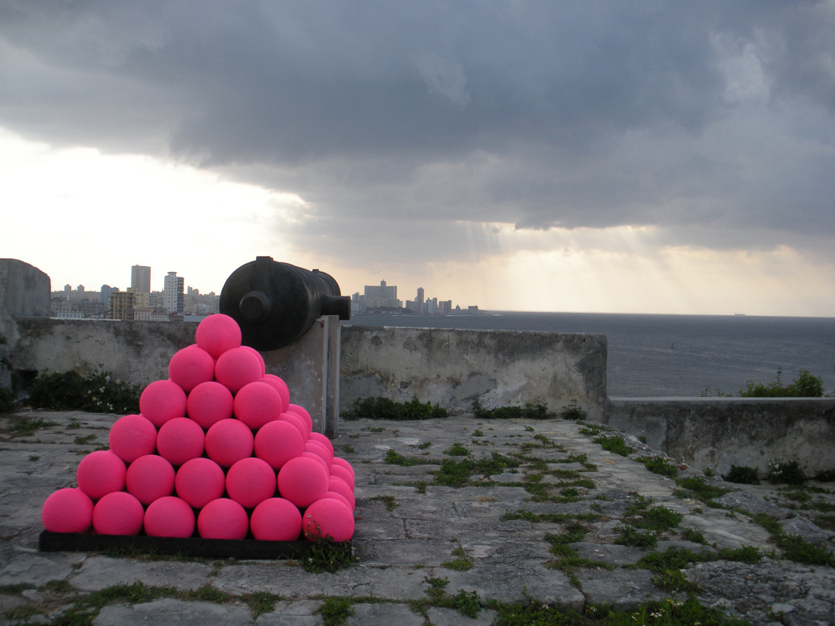 View of installation, Bubblegum Cannonballs by ATSA